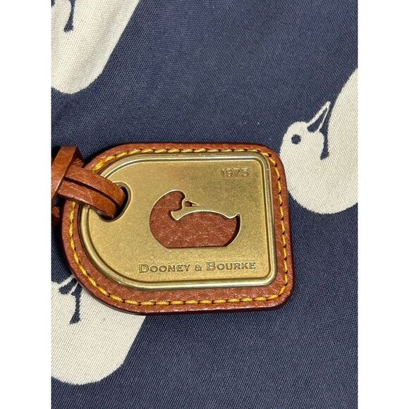Dooney & Bourke Victoria Duck Print Canvas Tote in Blue / White - Picture 8 of 11